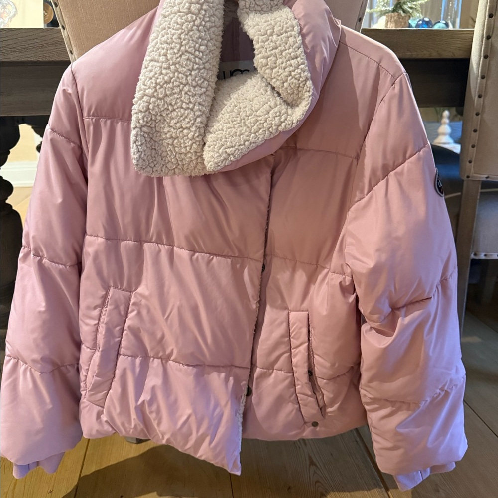 UGG Pink and Cream Sherpa Jacket